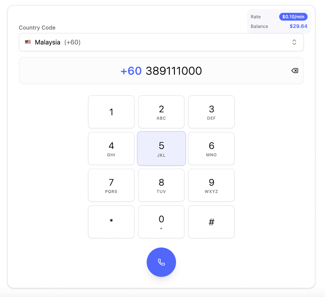 VoisCall Dialer Interface